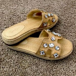 Jessica Simpson jeweled slides